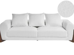 Hot Sofa dla 3 osób VINLIDEN Boucle Biały Sofy Tapicerowane|Kolekcje Sof