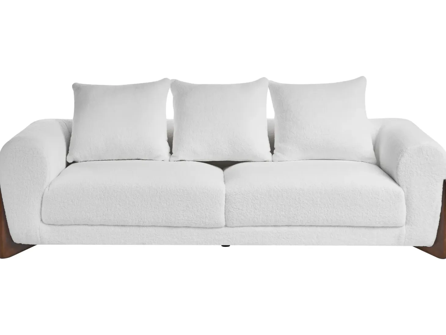 Hot Sofa dla 3 osób VINLIDEN Boucle Biały Sofy Tapicerowane|Kolekcje Sof