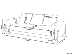 Hot Sofa dla 3 osób VINLIDEN Boucle Biały Sofy Tapicerowane|Kolekcje Sof