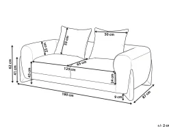 Sale Sofa dla 2 osób VINLIDEN Czarny Sofy Tapicerowane|Sofy Dwuosobowe
