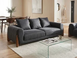 Sale Sofa dla 3 osób VINLIDEN Czarny Sofy Tapicerowane|Kolekcje Sof