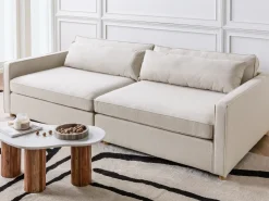 Online Sofa dla 3 osób VINSTRA Beżowy Sofy Tapicerowane|Wszystkie Sofy