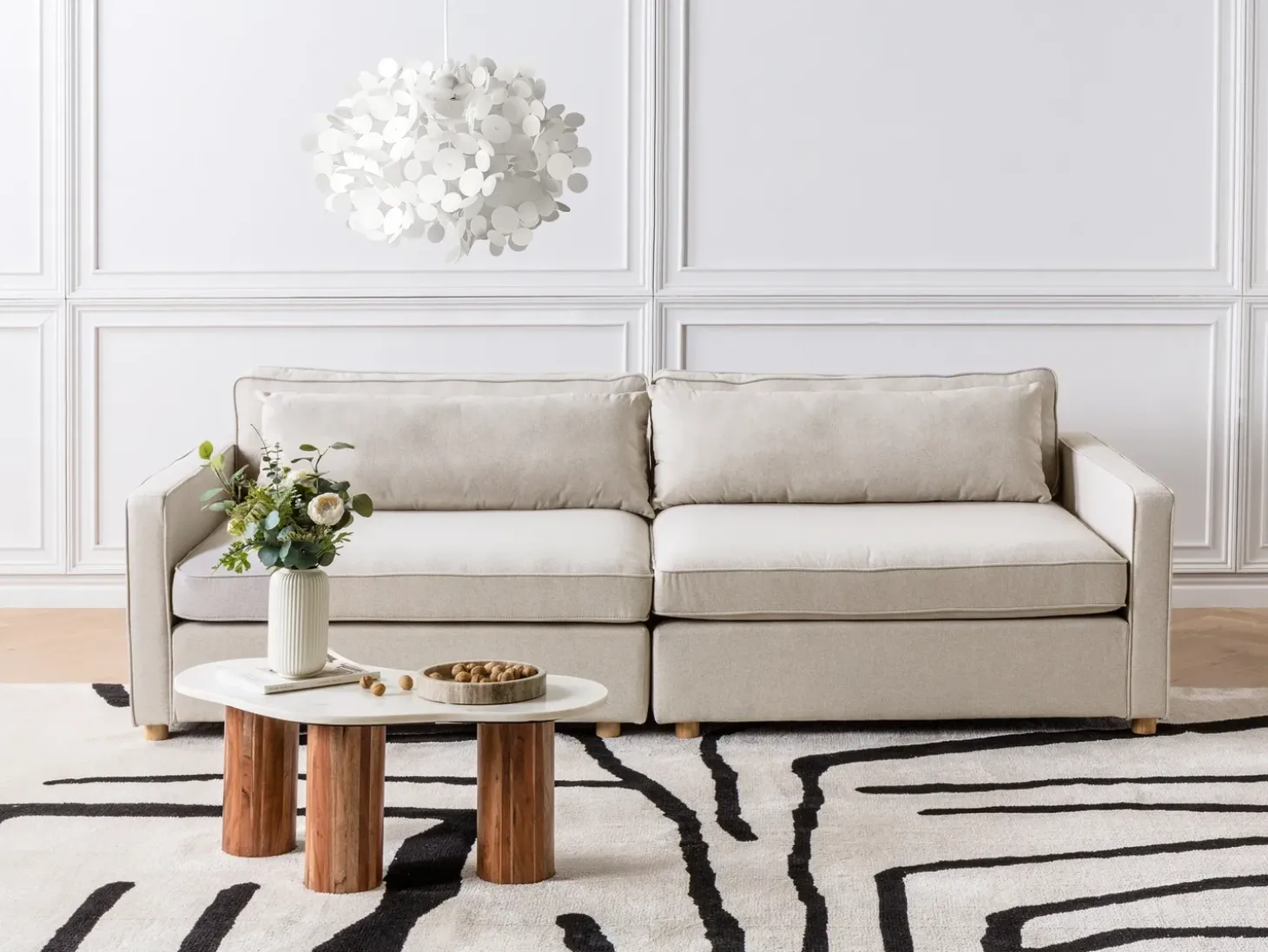 Online Sofa dla 3 osób VINSTRA Beżowy Sofy Tapicerowane|Wszystkie Sofy