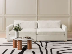 Sale Sofa dla 3 osób VINSTRA Boucle Złamana biel Sofy Tapicerowane|Wszystkie Sofy