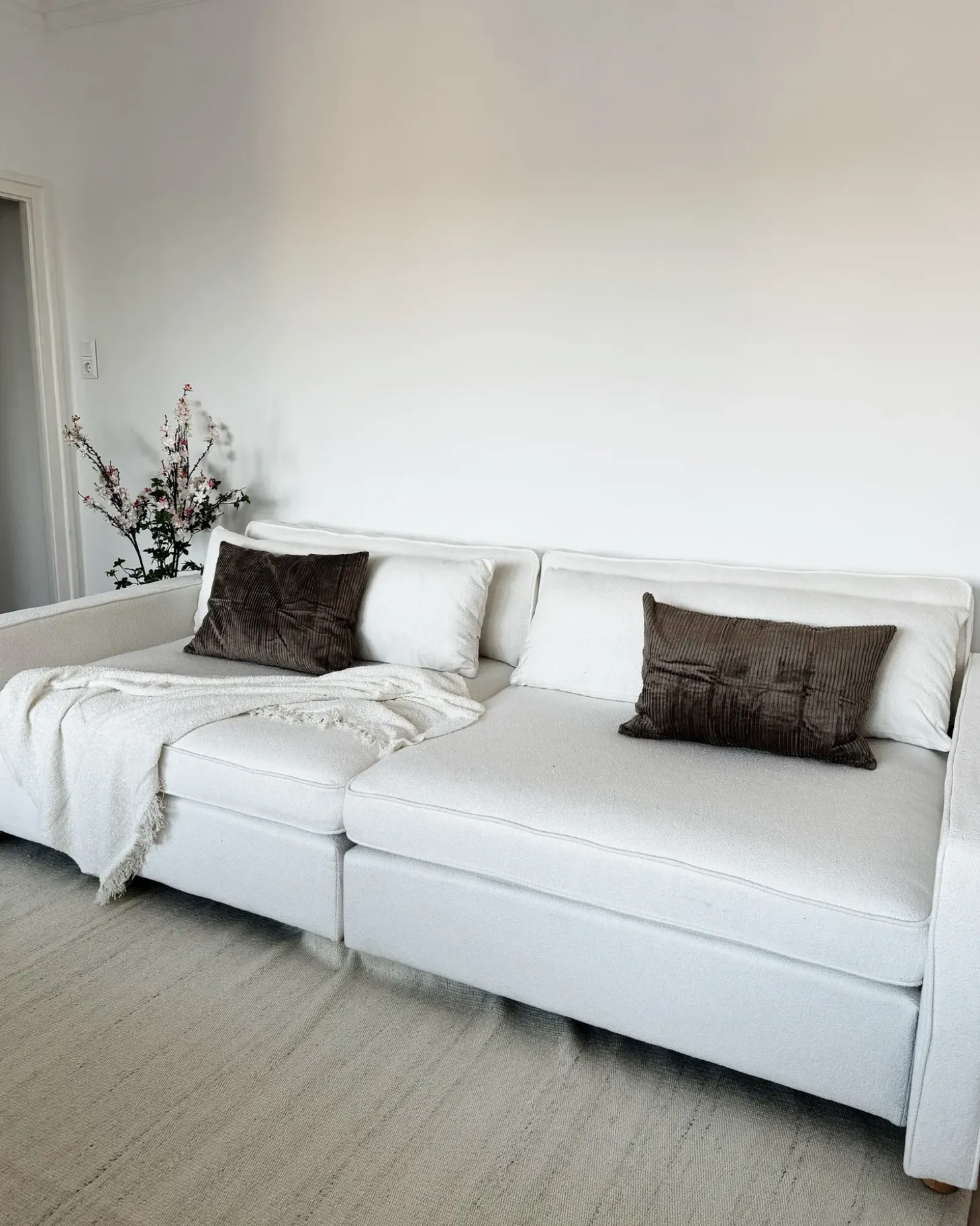 Sale Sofa dla 3 osób VINSTRA Boucle Złamana biel Sofy Tapicerowane|Wszystkie Sofy