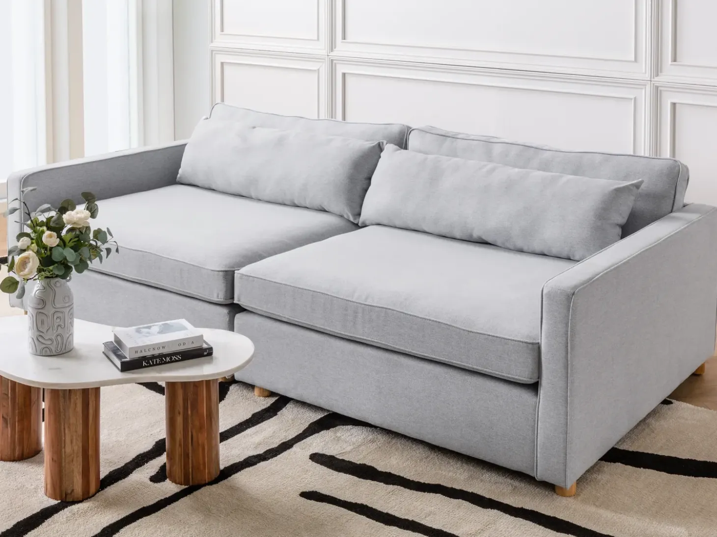 Clearance Sofa dla 3 osób VINSTRA Szary Sofy Tapicerowane|Wszystkie Sofy