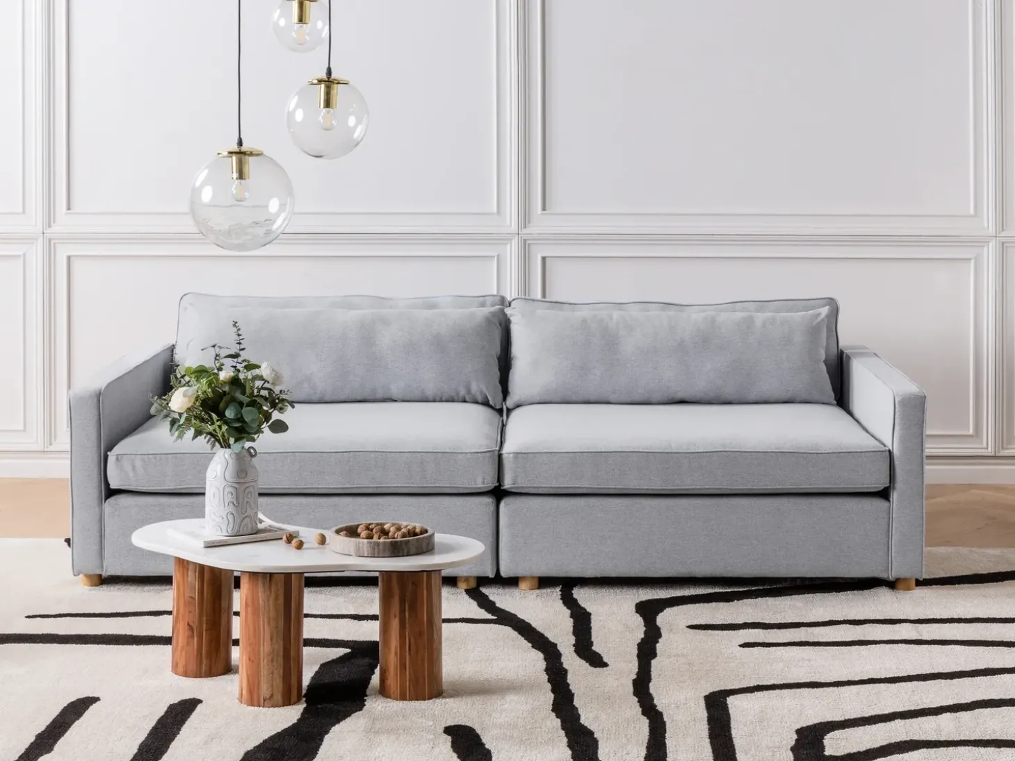 Clearance Sofa dla 3 osób VINSTRA Szary Sofy Tapicerowane|Wszystkie Sofy