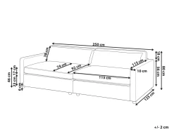 Clearance Sofa dla 3 osób VINSTRA Szary Sofy Tapicerowane|Wszystkie Sofy
