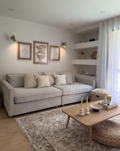 New Sofa dla 3 osób VINSTRA Sztruks Jasnoszary Sofy Tapicerowane|Wszystkie Sofy