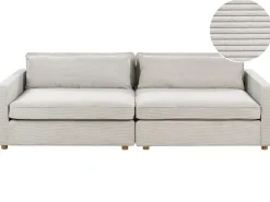 New Sofa dla 3 osób VINSTRA Sztruks Jasnoszary Sofy Tapicerowane|Wszystkie Sofy