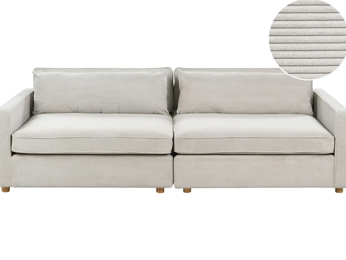 New Sofa dla 3 osób VINSTRA Sztruks Jasnoszary Sofy Tapicerowane|Wszystkie Sofy