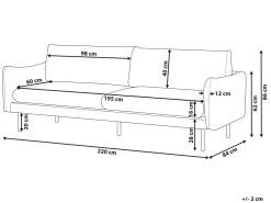 Discount Sofa dla 3 osób VINTERBRO Welur Beżowy Sofy Tapicerowane|Kolekcje Sof