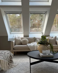 Discount Sofa dla 3 osób VINTERBRO Welur Jasnobeżowy Sofy Tapicerowane|Kolekcje Sof
