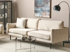 Discount Sofa dla 3 osób VINTERBRO Welur Jasnobeżowy Sofy Tapicerowane|Kolekcje Sof