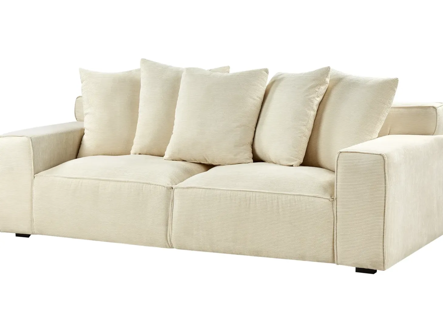 Discount Sofa dla 3 osób VISKAN Sztruks Jasno Sofy Tapicerowane|Wszystkie Sofy