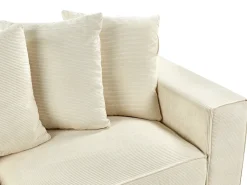 Discount Sofa dla 3 osób VISKAN Sztruks Jasno Sofy Tapicerowane|Wszystkie Sofy