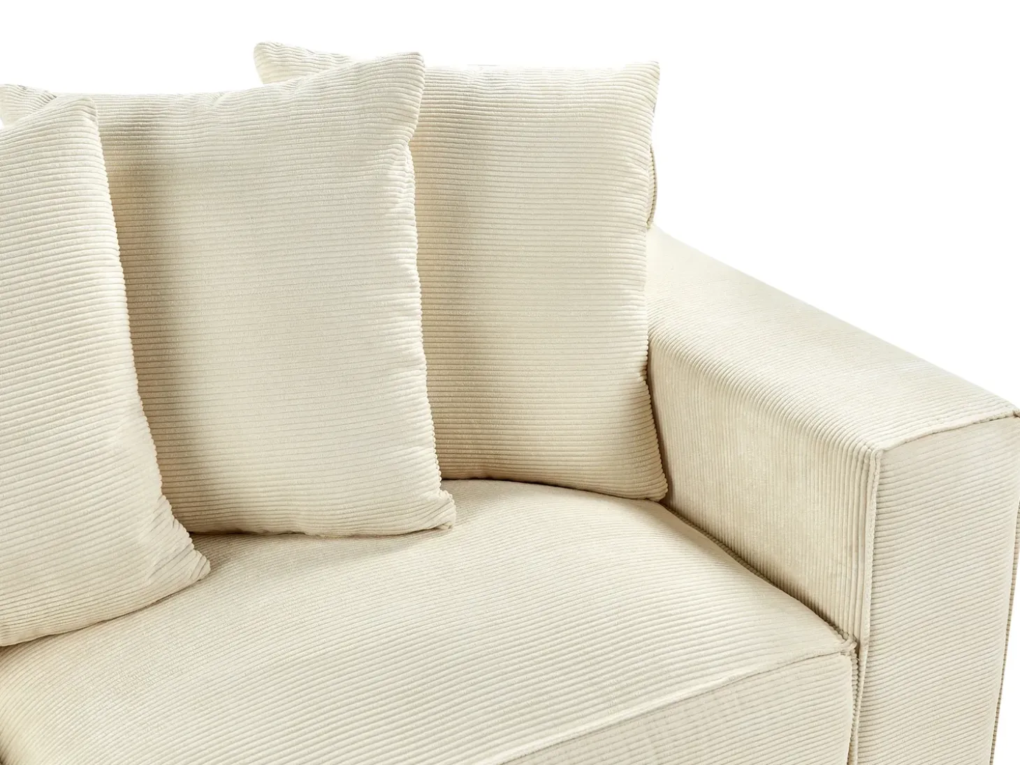 Discount Sofa dla 3 osób VISKAN Sztruks Jasno Sofy Tapicerowane|Wszystkie Sofy