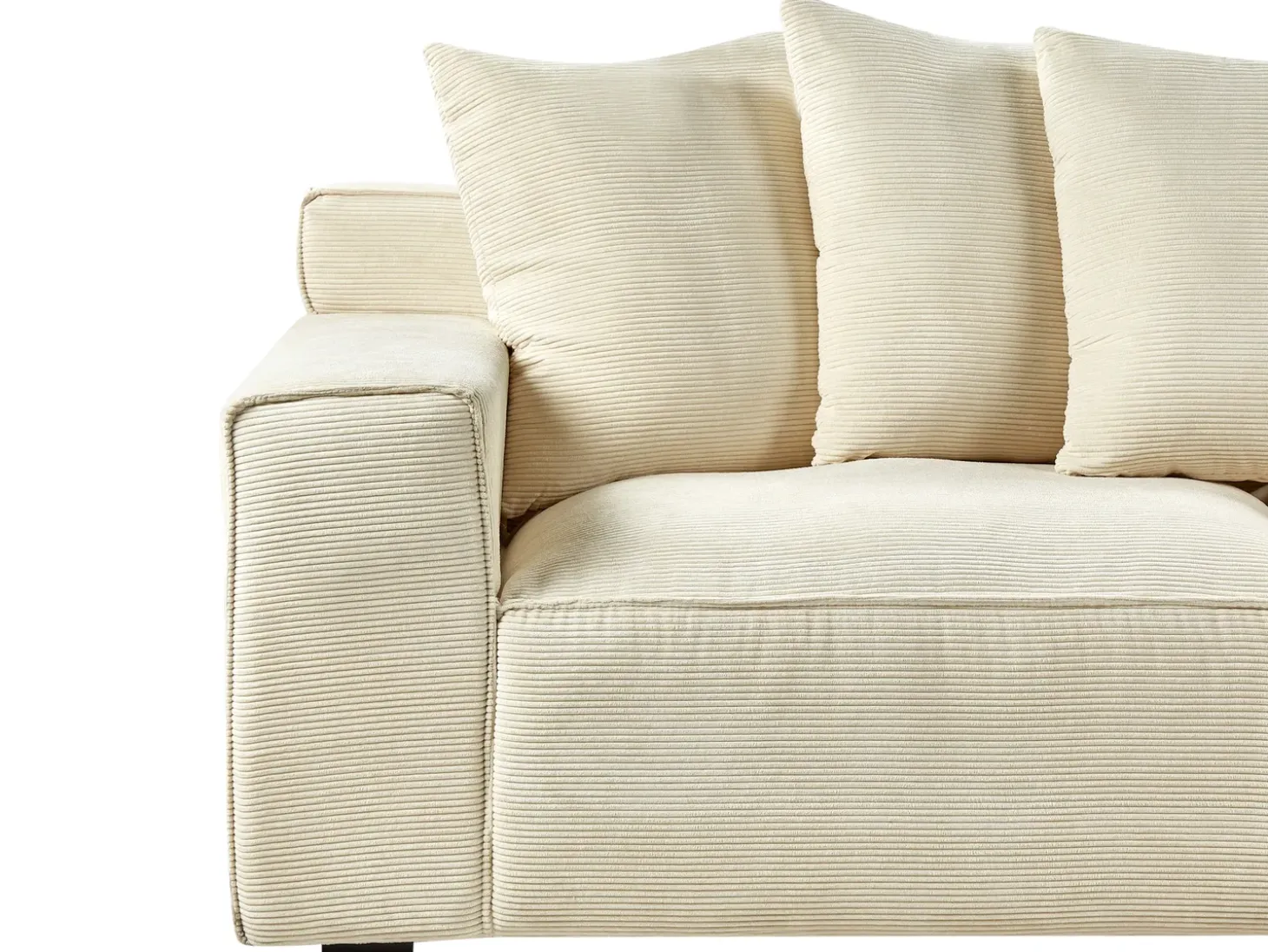 Discount Sofa dla 3 osób VISKAN Sztruks Jasno Sofy Tapicerowane|Wszystkie Sofy