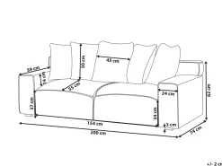 Discount Sofa dla 3 osób VISKAN Sztruks Jasno Sofy Tapicerowane|Wszystkie Sofy