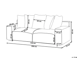 Sale Sofa dla 3 osób VISKAN Sztruks Piaskowy Sofy Tapicerowane|Wszystkie Sofy