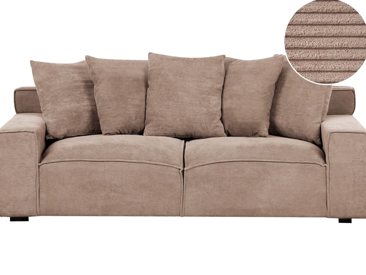 Sale Sofa dla 3 osób VISKAN Sztruks Piaskowy Sofy Tapicerowane|Wszystkie Sofy