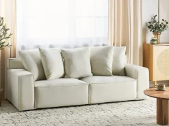 Best Sofa dla 3 osób VISKAN Złamana biel Sofy Tapicerowane|Wszystkie Sofy