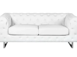 Best Sofa dla 2 osób VISSLAND Ekoskóra Biały Sofy Dwuosobowe|Kolekcje Sof