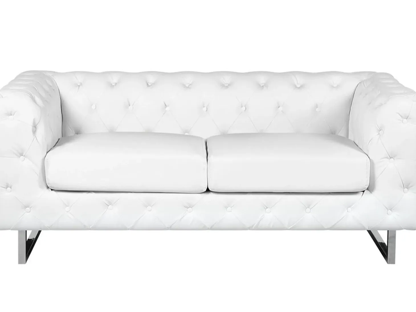 Best Sofa dla 2 osób VISSLAND Ekoskóra Biały Sofy Dwuosobowe|Kolekcje Sof
