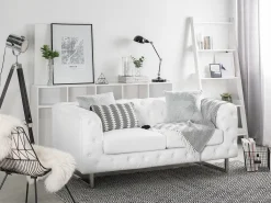 Best Sofa dla 2 osób VISSLAND Ekoskóra Biały Sofy Dwuosobowe|Kolekcje Sof