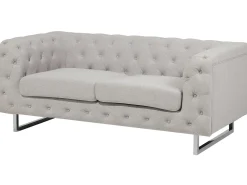 Online Sofa dla 2 osób VISSLAND Jasnobeżowy Sofy Tapicerowane|Sofy Dwuosobowe
