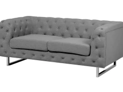 Sofa dla 2 osób VISSLAND Jasnoszary Sofy Tapicerowane|Sofy Dwuosobowe