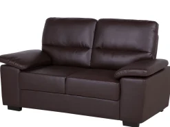 Hot Sofa dla 2 osób VOGAR Ekoskóra Ciemnobrązowy Sofy Dwuosobowe|Kolekcje Sof