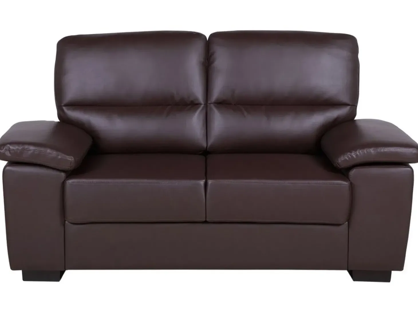 Hot Sofa dla 2 osób VOGAR Ekoskóra Ciemnobrązowy Sofy Dwuosobowe|Kolekcje Sof