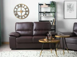 Hot Sofa dla 2 osób VOGAR Ekoskóra Ciemnobrązowy Sofy Dwuosobowe|Kolekcje Sof
