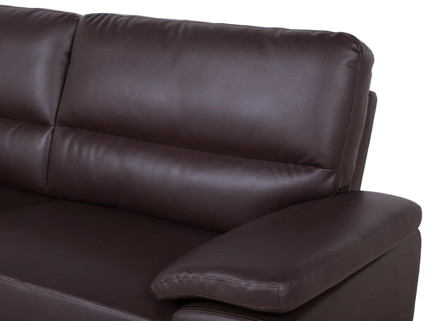 Sofa dla 3 osób VOGAR Ekoskóra Ciemnobrązowy Kolekcje Sof|Sofy Skórzane