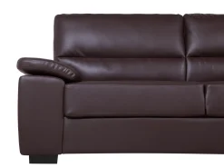 Sofa dla 3 osób VOGAR Ekoskóra Ciemnobrązowy Kolekcje Sof|Sofy Skórzane