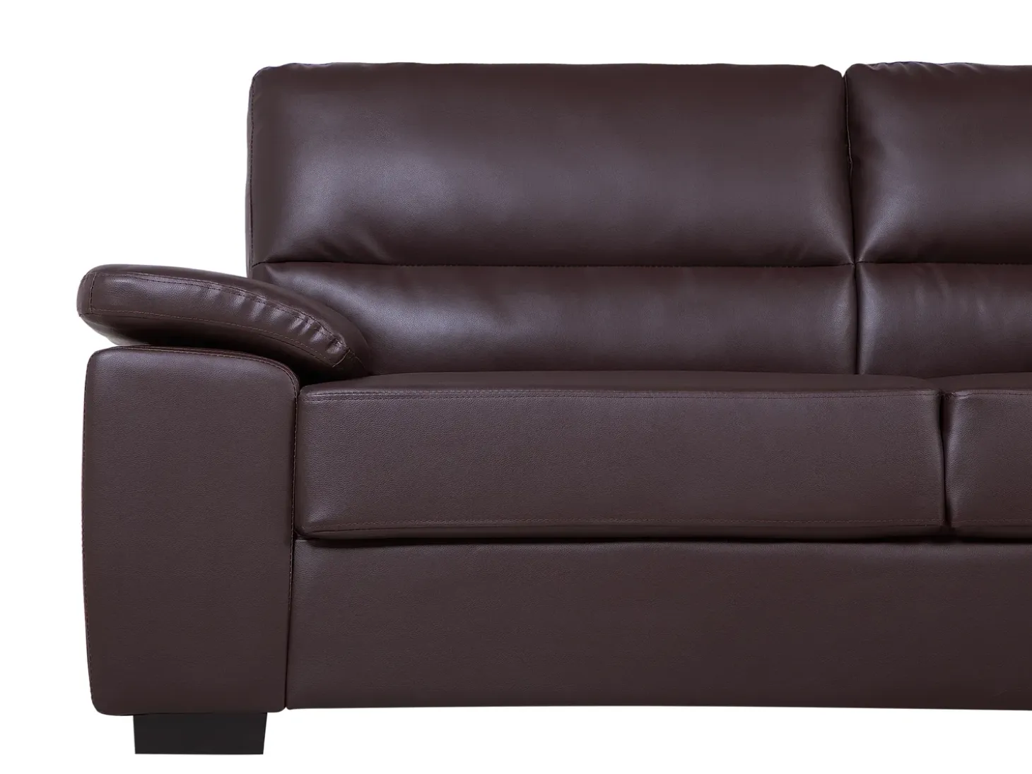Sofa dla 3 osób VOGAR Ekoskóra Ciemnobrązowy Kolekcje Sof|Sofy Skórzane