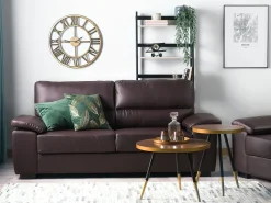 Sofa dla 3 osób VOGAR Ekoskóra Ciemnobrązowy Kolekcje Sof|Sofy Skórzane
