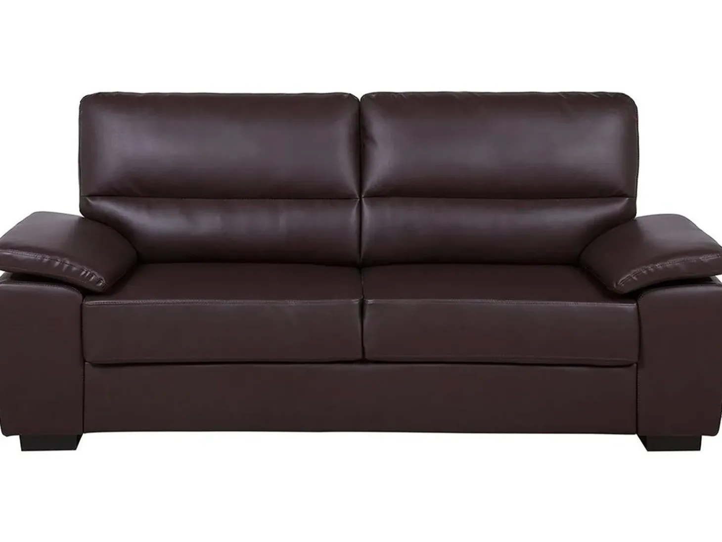 Sofa dla 3 osób VOGAR Ekoskóra Ciemnobrązowy Kolekcje Sof|Sofy Skórzane