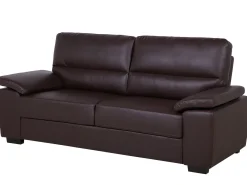 Sofa dla 3 osób VOGAR Ekoskóra Ciemnobrązowy Kolekcje Sof|Sofy Skórzane