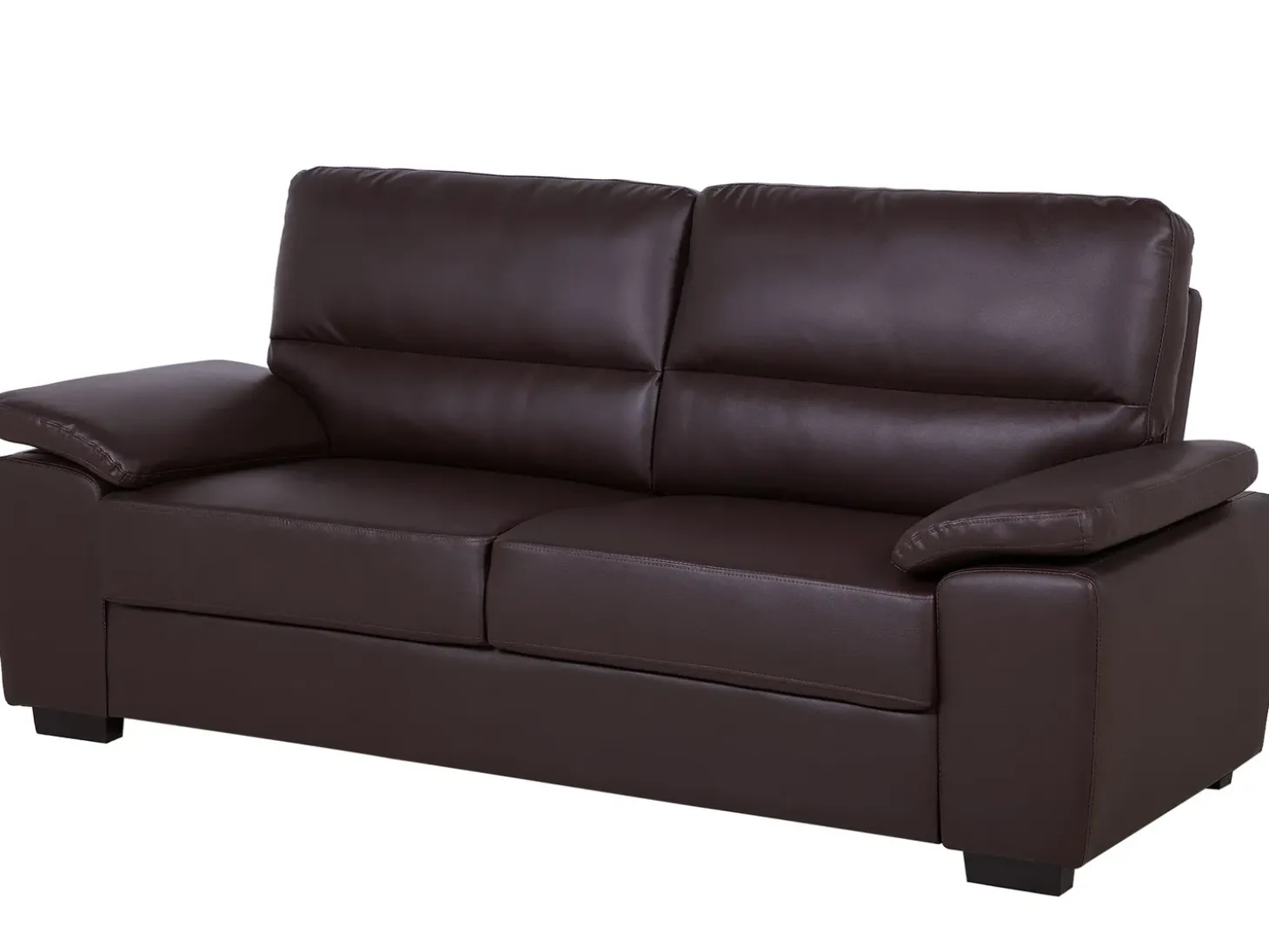Sofa dla 3 osób VOGAR Ekoskóra Ciemnobrązowy Kolekcje Sof|Sofy Skórzane