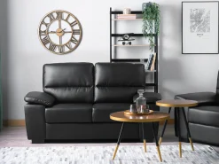 Sale Sofa dla 2 osób VOGAR Ekoskóra Czarny Sofy Dwuosobowe|Kolekcje Sof