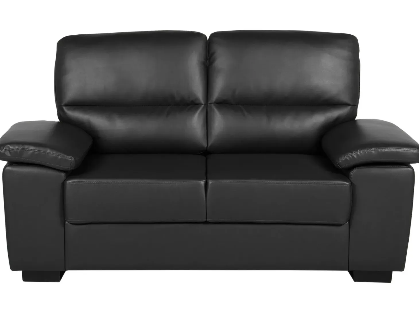 Sale Sofa dla 2 osób VOGAR Ekoskóra Czarny Sofy Dwuosobowe|Kolekcje Sof