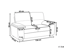 Online Sofa dla 2 osób VOGAR Ekoskóra Złoty brąz Sofy Dwuosobowe|Kolekcje Sof