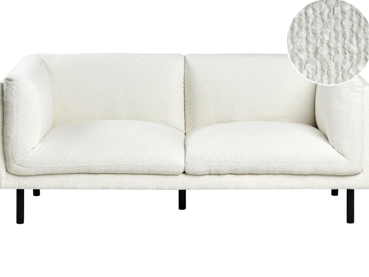 Outlet Sofa dla 2 osób VORGOD Boucle Złamana biel Sofy Tapicerowane|Sofy Dwuosobowe