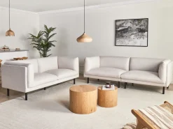 Discount Sofa dla 3 osób VORGOD Jasno Sofy Tapicerowane|Kolekcje Sof