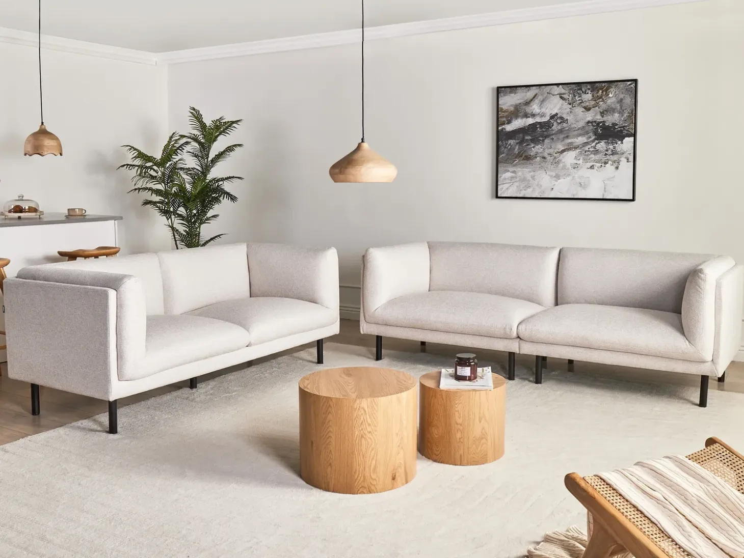 Discount Sofa dla 3 osób VORGOD Jasno Sofy Tapicerowane|Kolekcje Sof