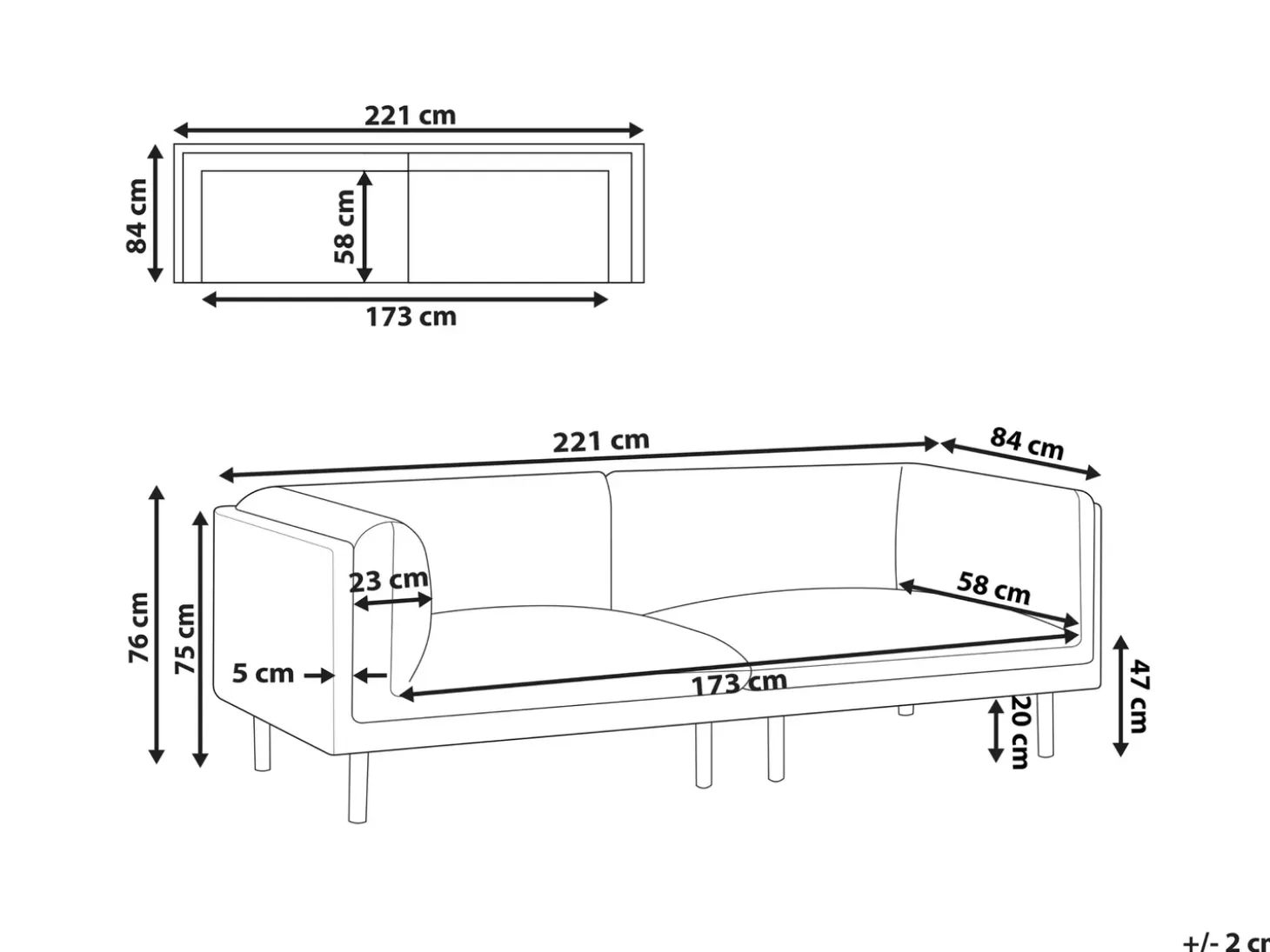 Discount Sofa dla 3 osób VORGOD Jasno Sofy Tapicerowane|Kolekcje Sof