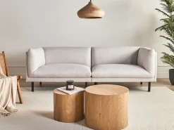 Discount Sofa dla 3 osób VORGOD Jasno Sofy Tapicerowane|Kolekcje Sof