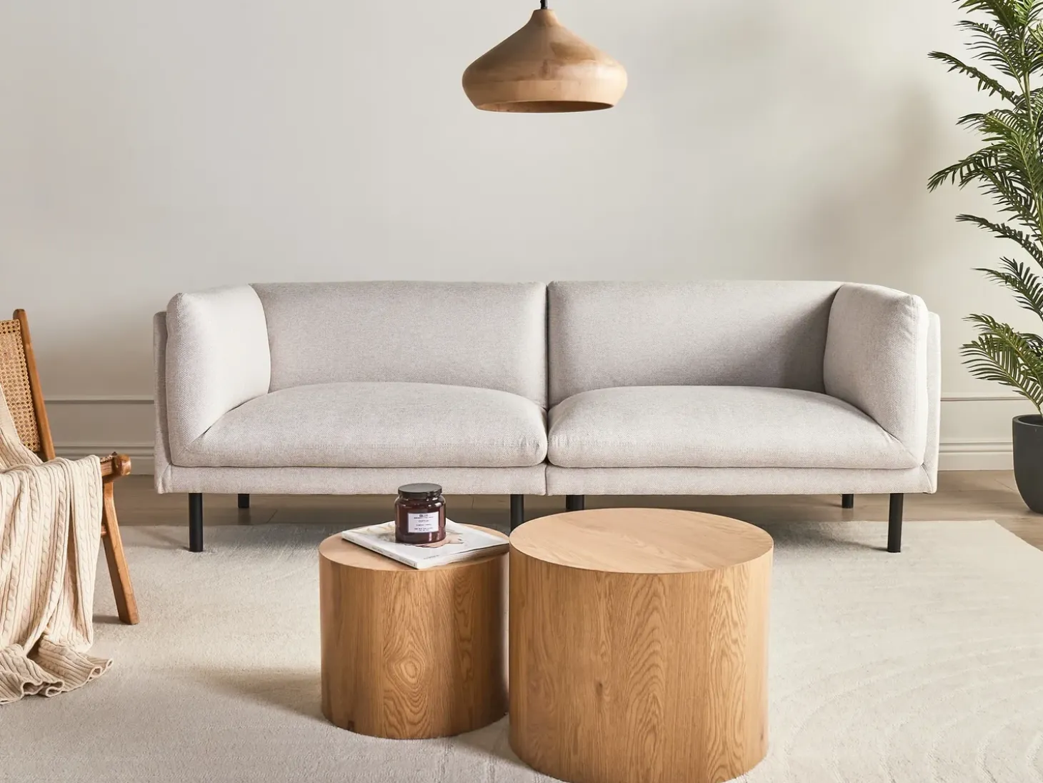 Discount Sofa dla 3 osób VORGOD Jasno Sofy Tapicerowane|Kolekcje Sof